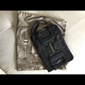 Black Leather Halston Heritage clutch